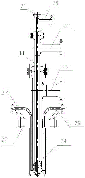 Combustion and quenching separated type water-coal-slurry gasifier