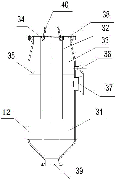 Combustion and quenching separated type water-coal-slurry gasifier