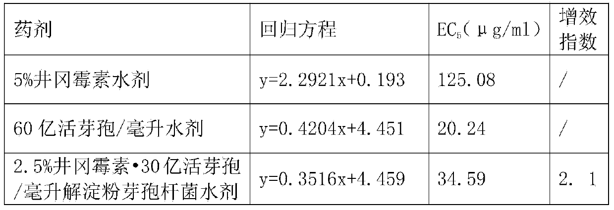 Bacillusamyloliquefaciens and validamycin compound biological bactericide and application thereof