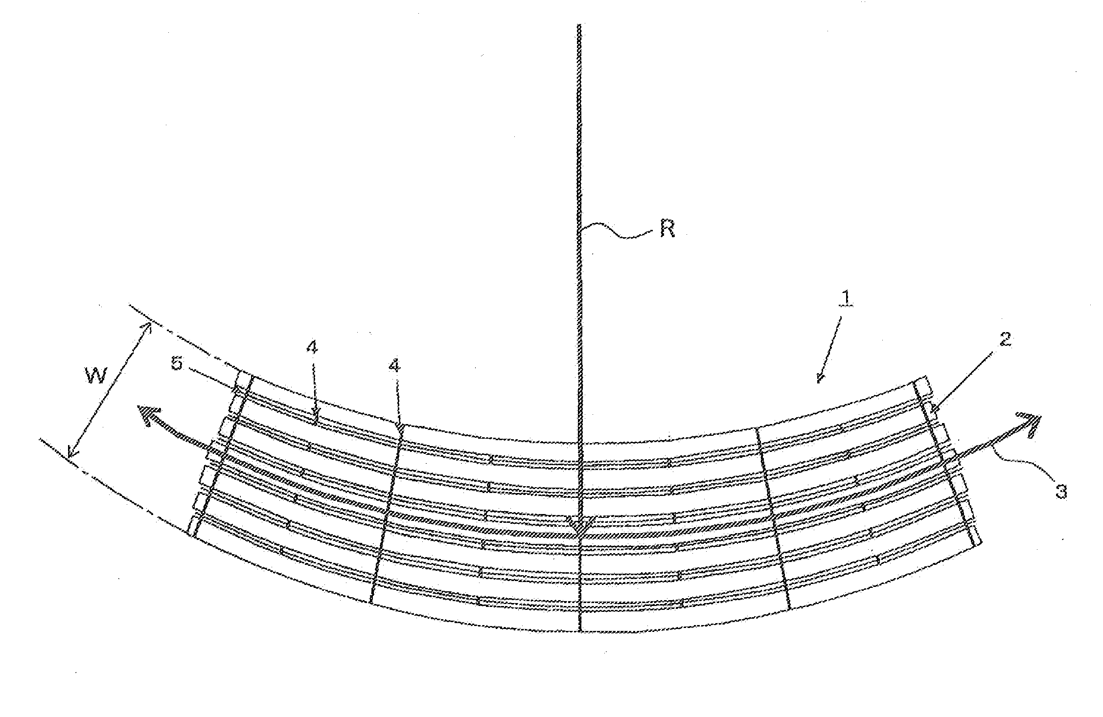 Reinforcing fiber substrate of curved shape, layered product using the same, preform, fiber-reinforced resin composite material, and processes for producing those