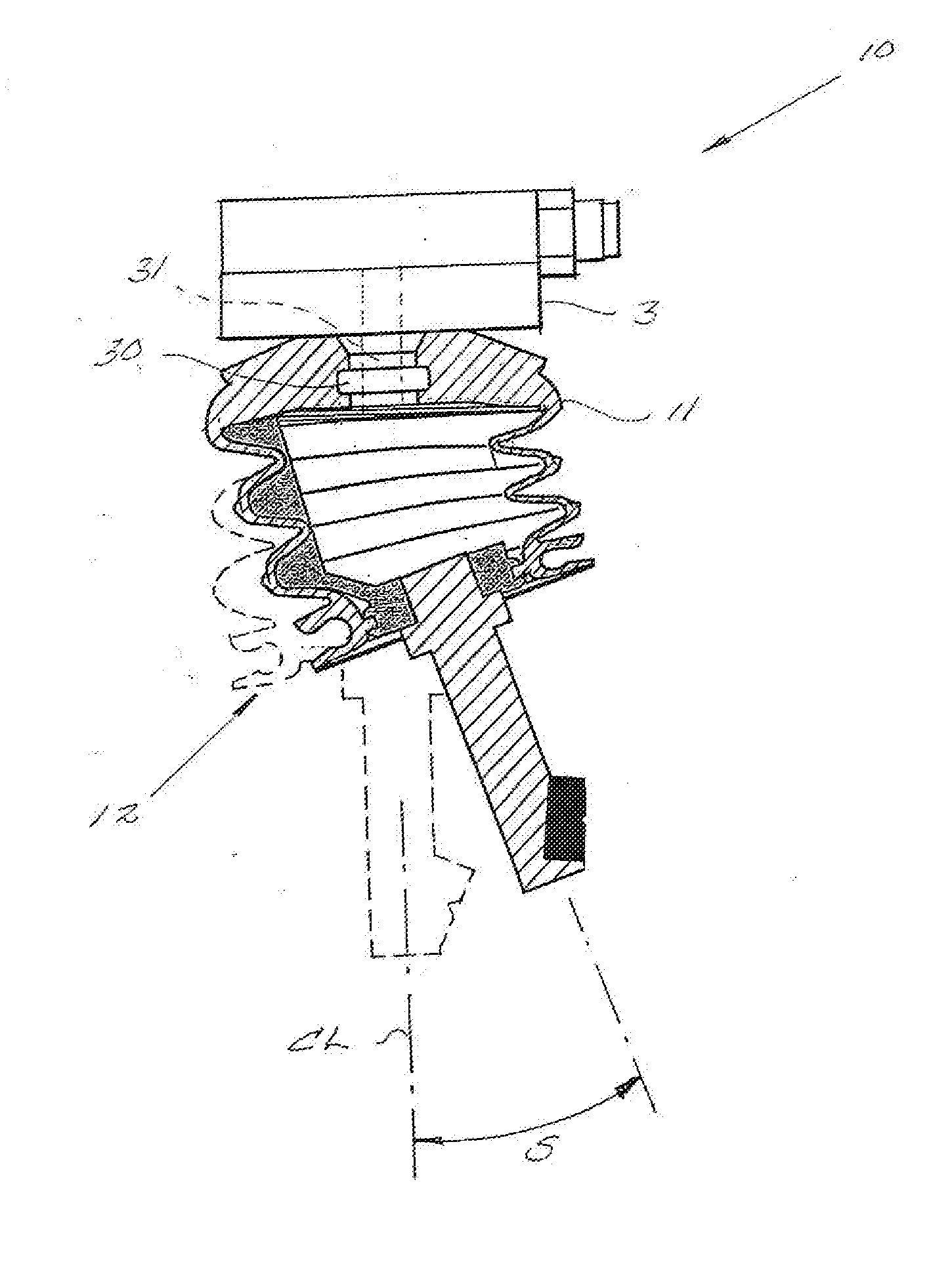 Insert for bellows with non-linear compression / expansion in a vacuum powered tool