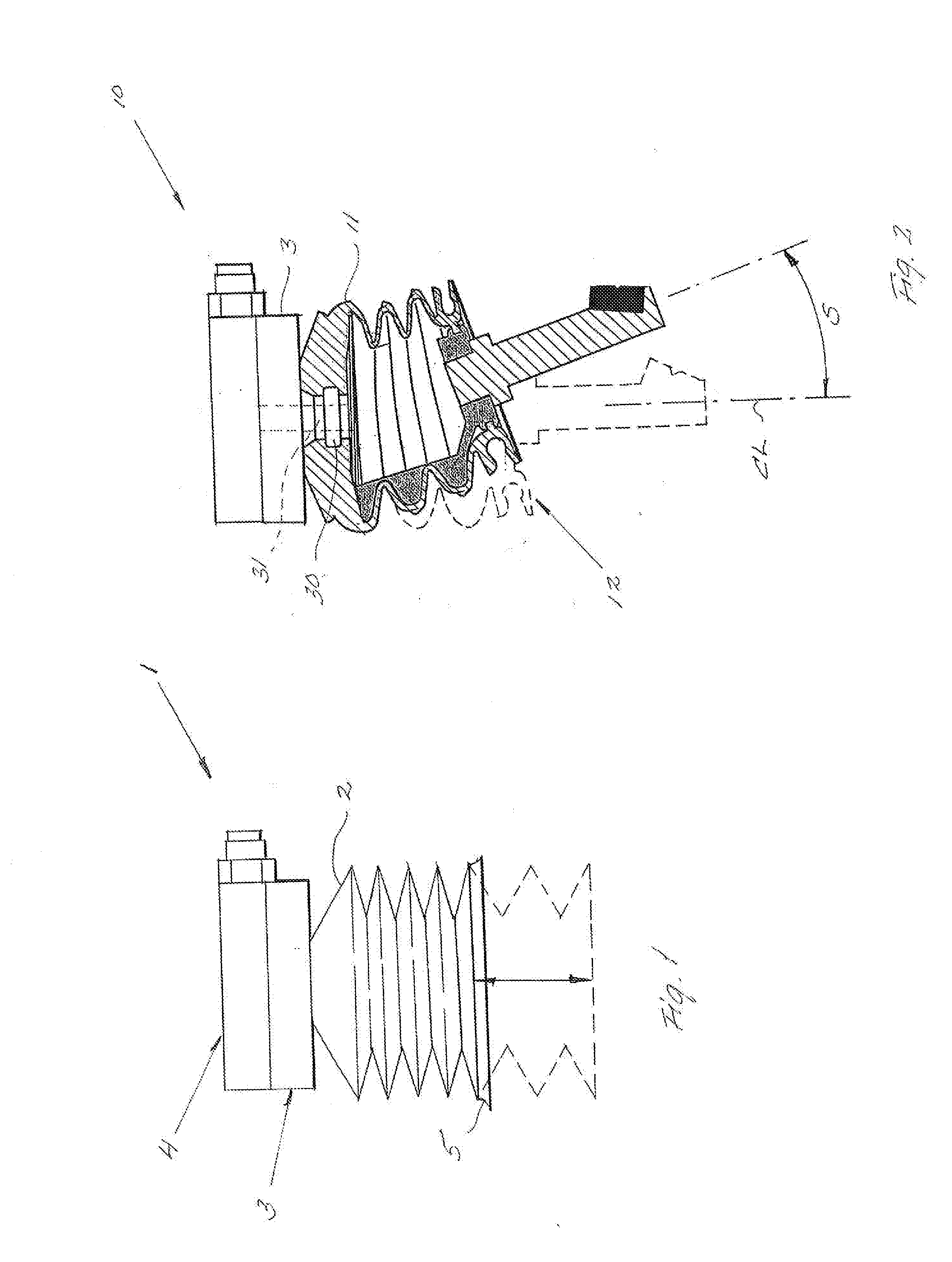 Insert for bellows with non-linear compression / expansion in a vacuum powered tool