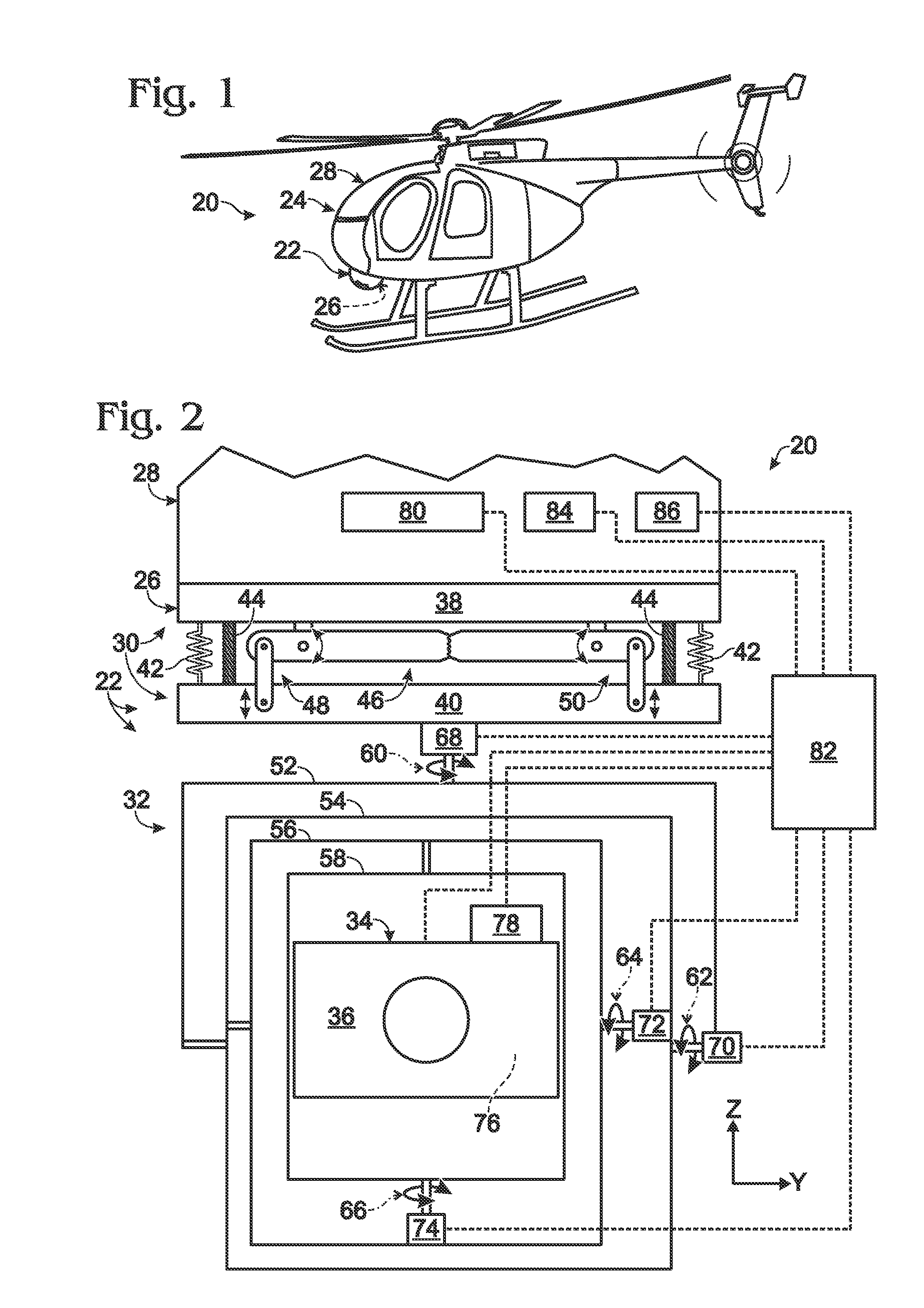 Gimbal system with linear mount