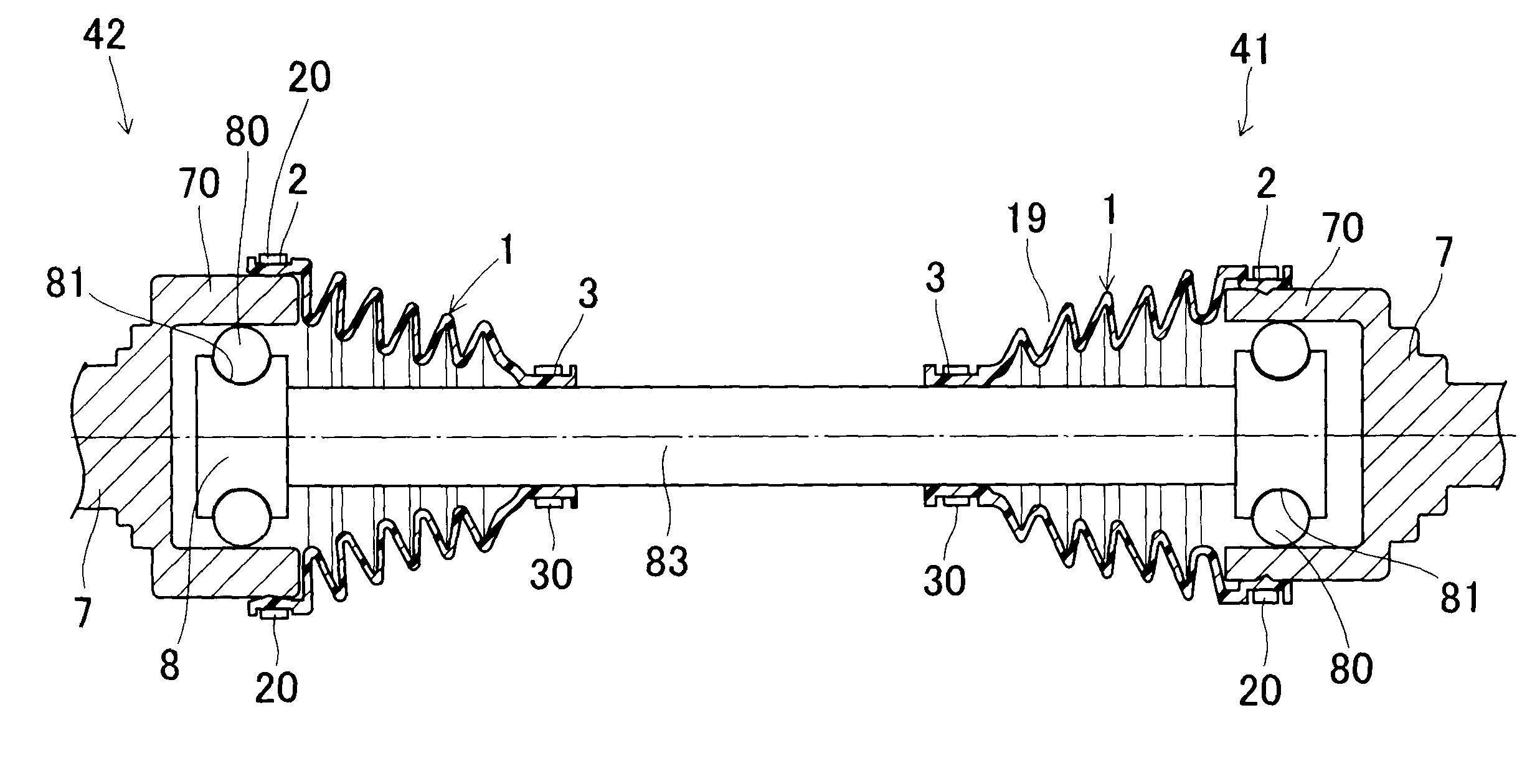 Boot for constant-velocity universal joint and cross-grooved constant-velocity universal joint