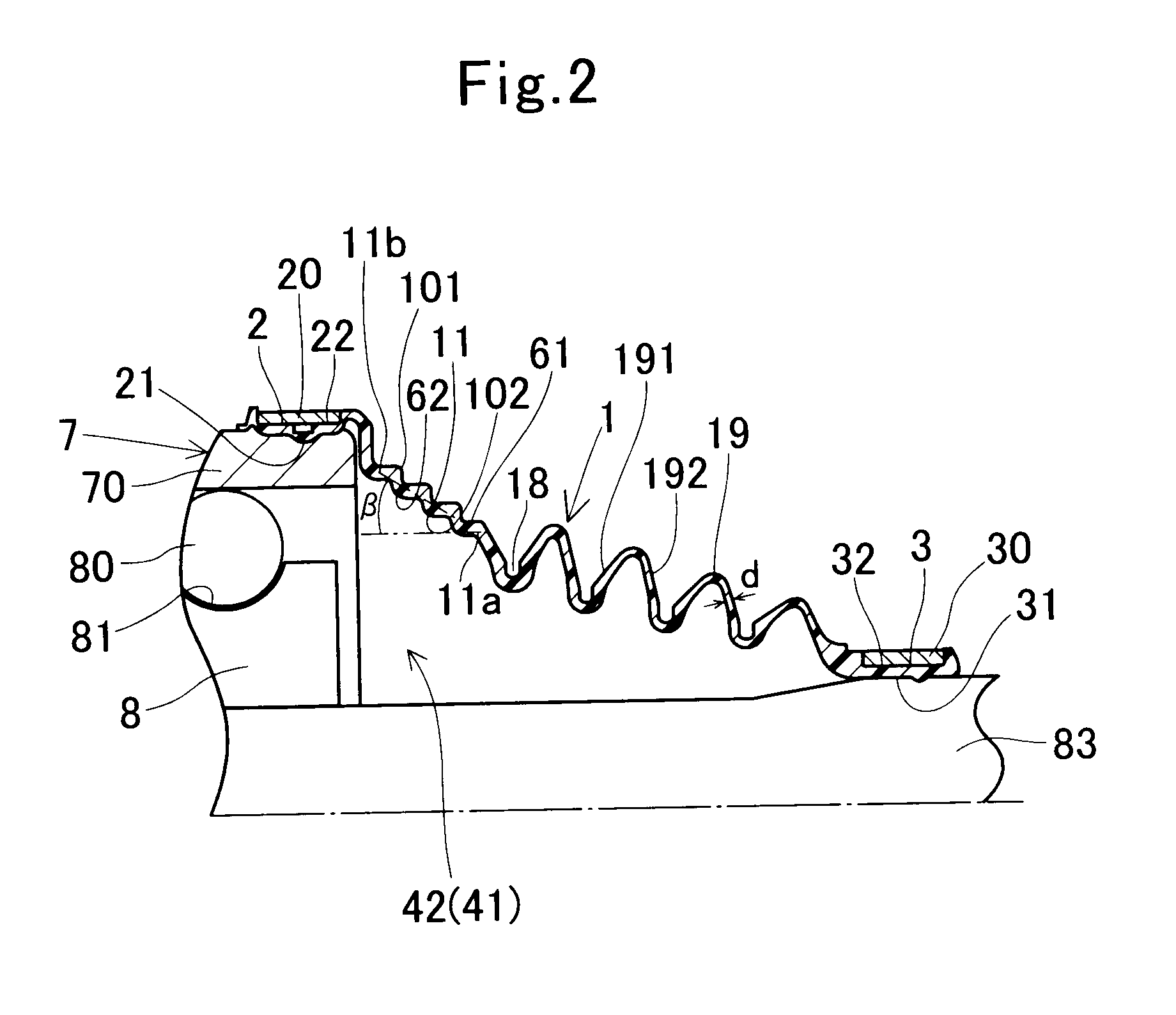 Boot for constant-velocity universal joint and cross-grooved constant-velocity universal joint