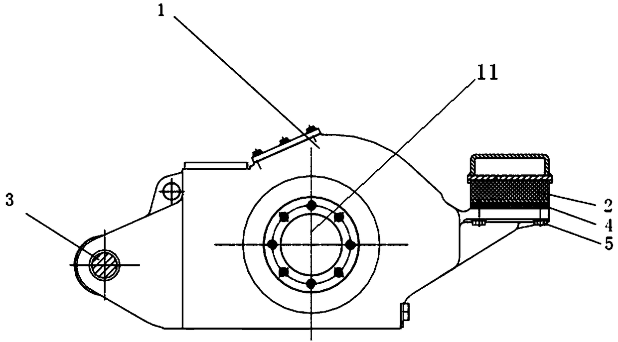 Eccentric primary suspension and rotating arm locating structure of suspension type monorail vehicle bogie