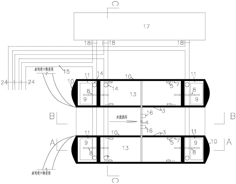 Counterweight-variable and hydraulic power-controllable automatic fixed shaft turning plate gate