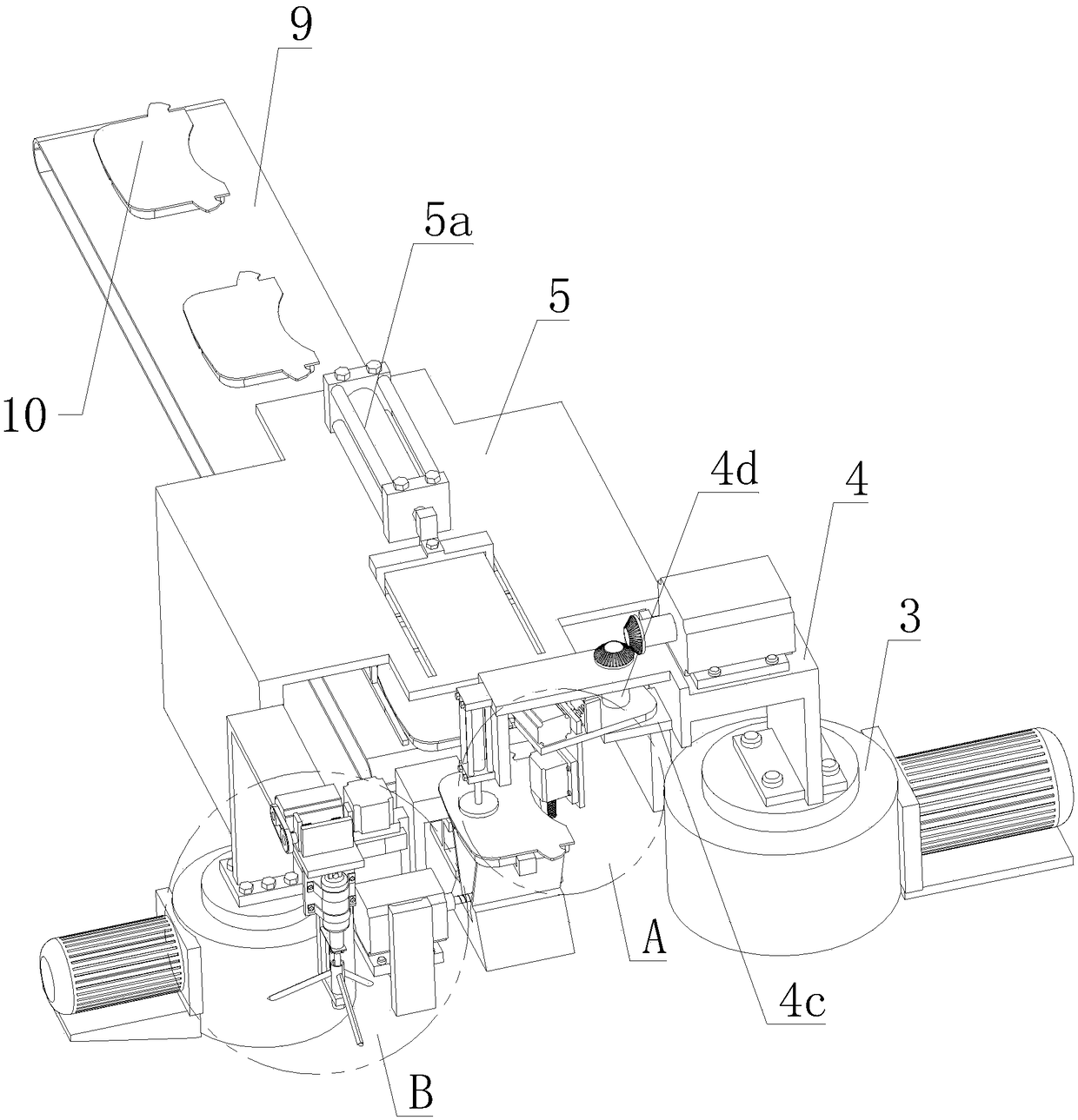 Automatic brake pad processing device