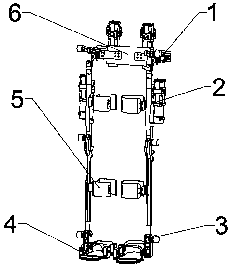 Distributed type hydraulic power source lower extremity exoskeleton robot