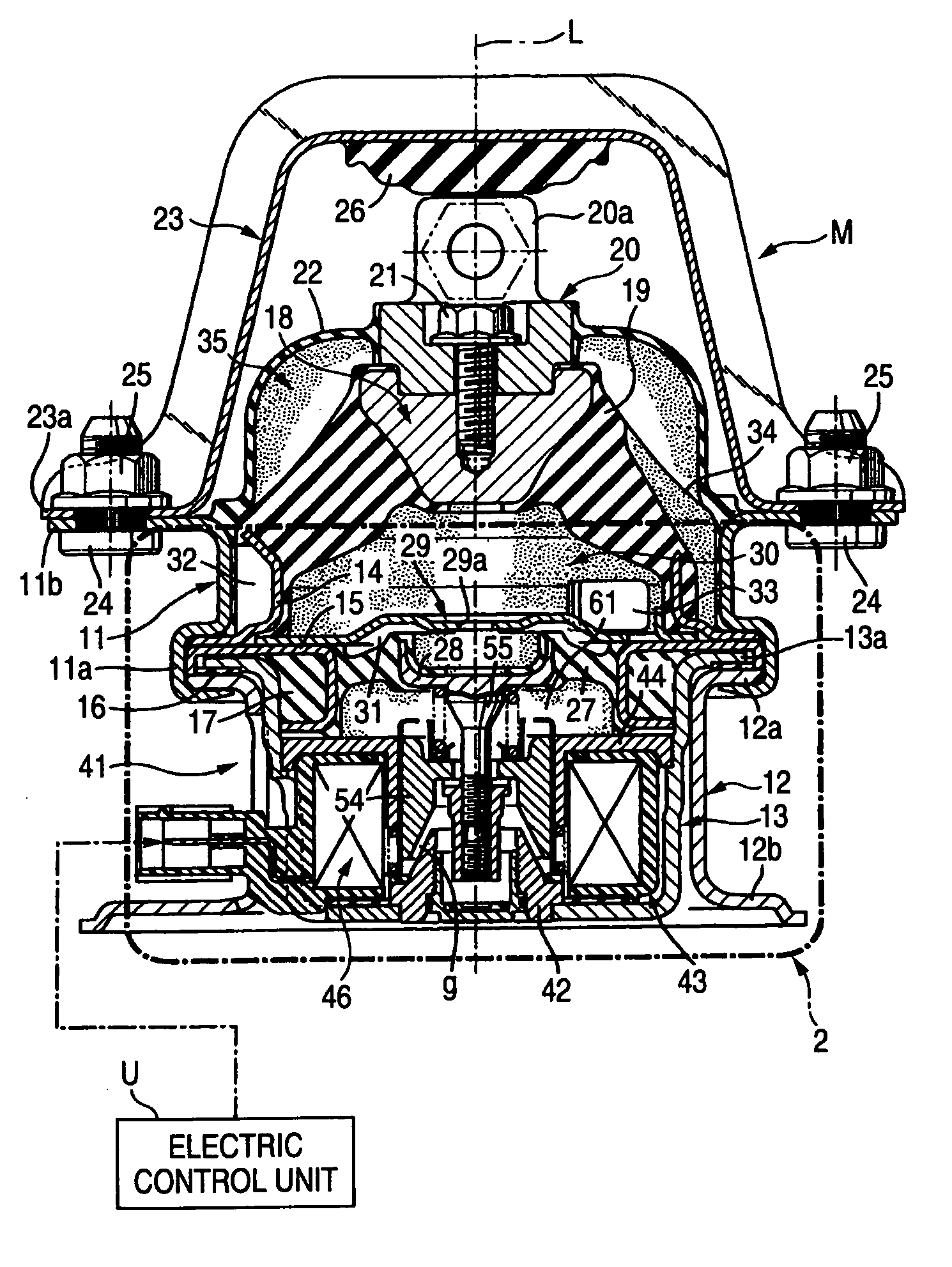 Active vibration isolating support apparatus