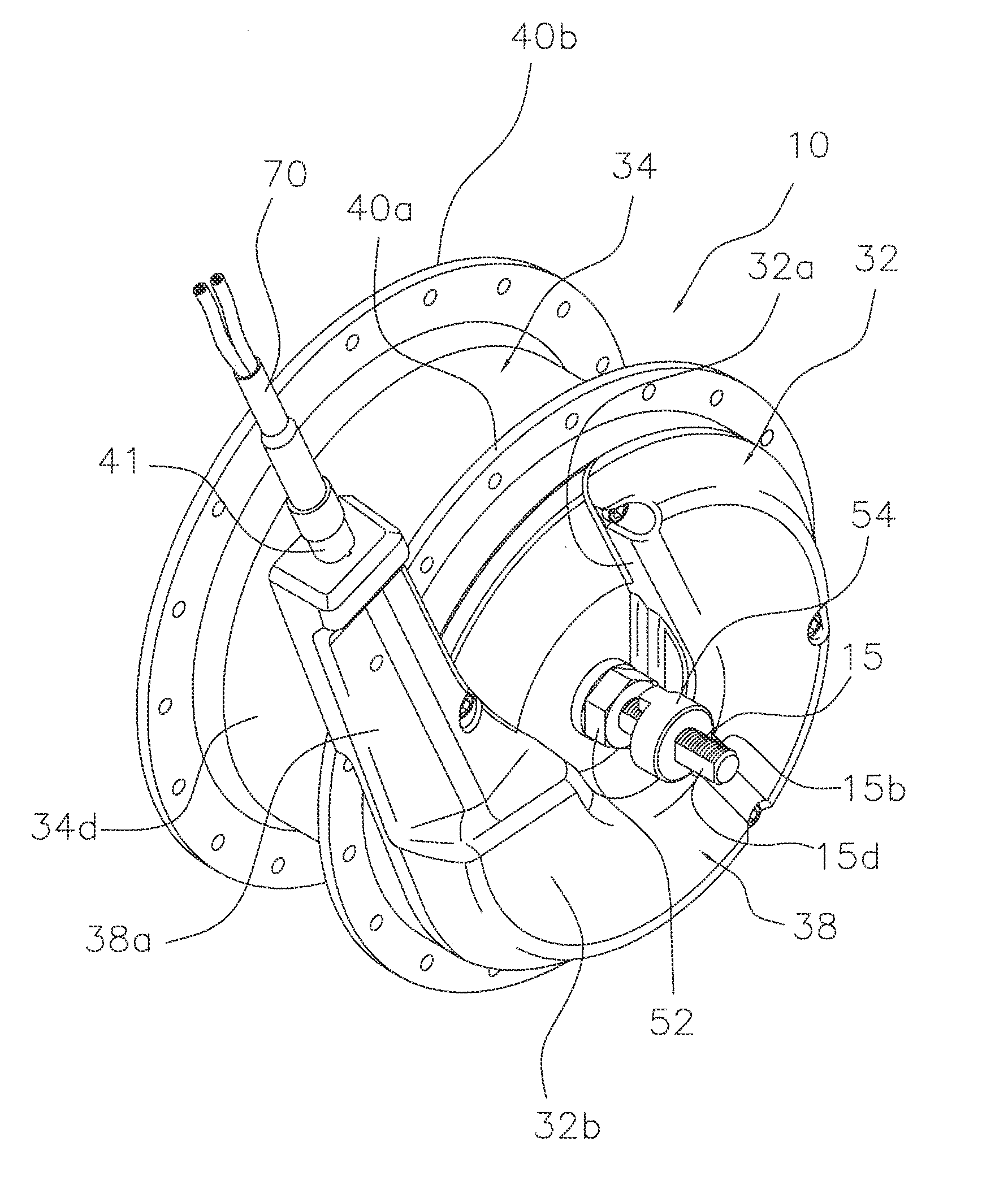 Internal motorized bicycle hub