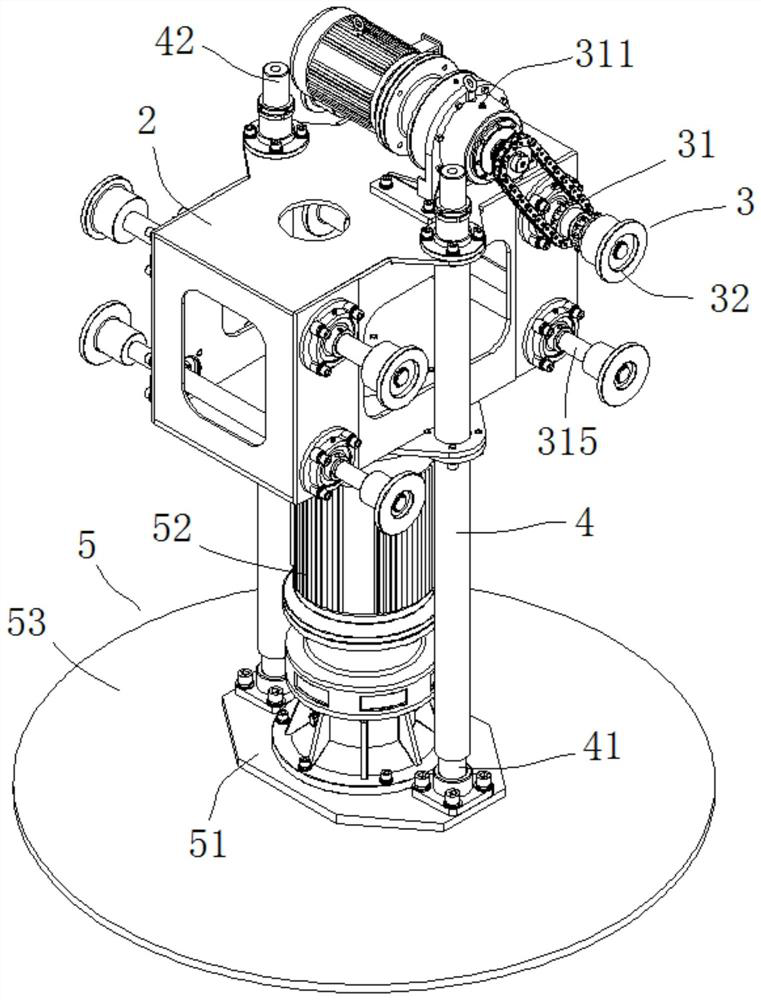 Self-weight downward-pressing and trowelling device