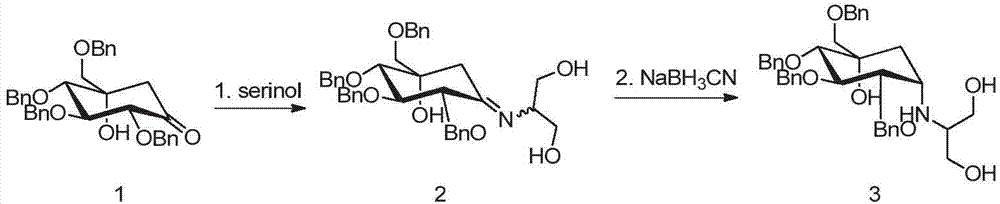 A kind of preparation method of tetrabenzyl voglibose