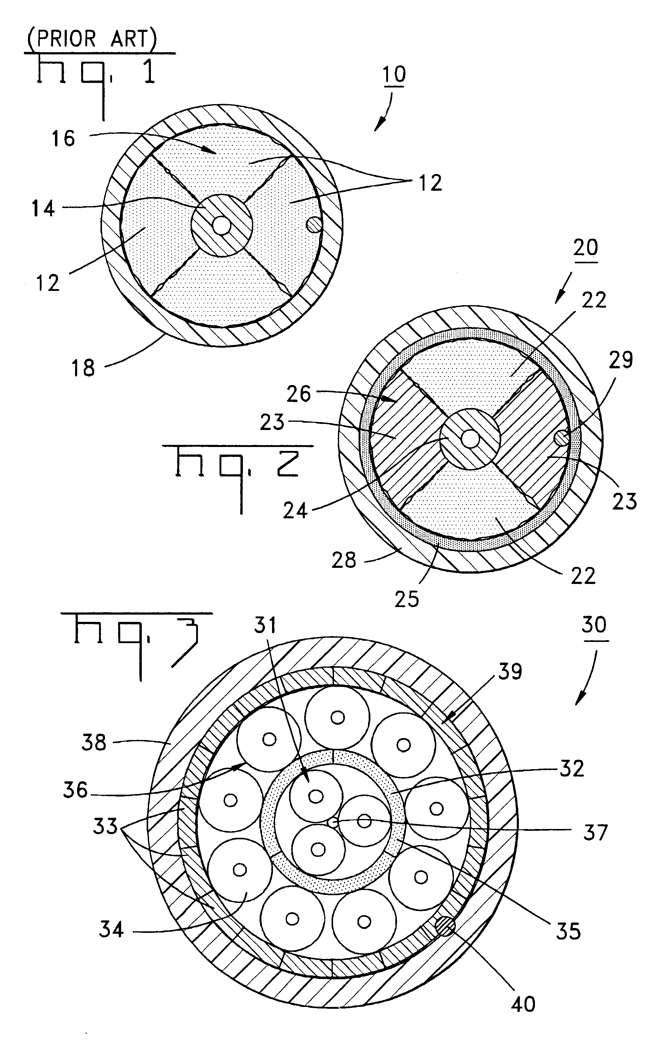 Fiber optic cables having ultra-low shrinking filaments and methods of making the same