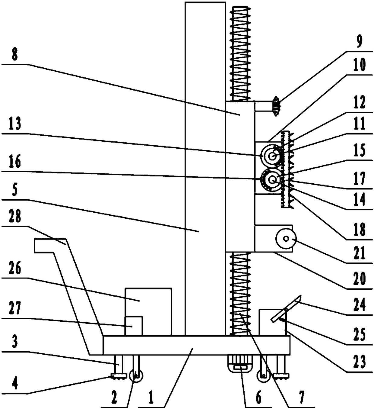 Wall surface shoveling machine