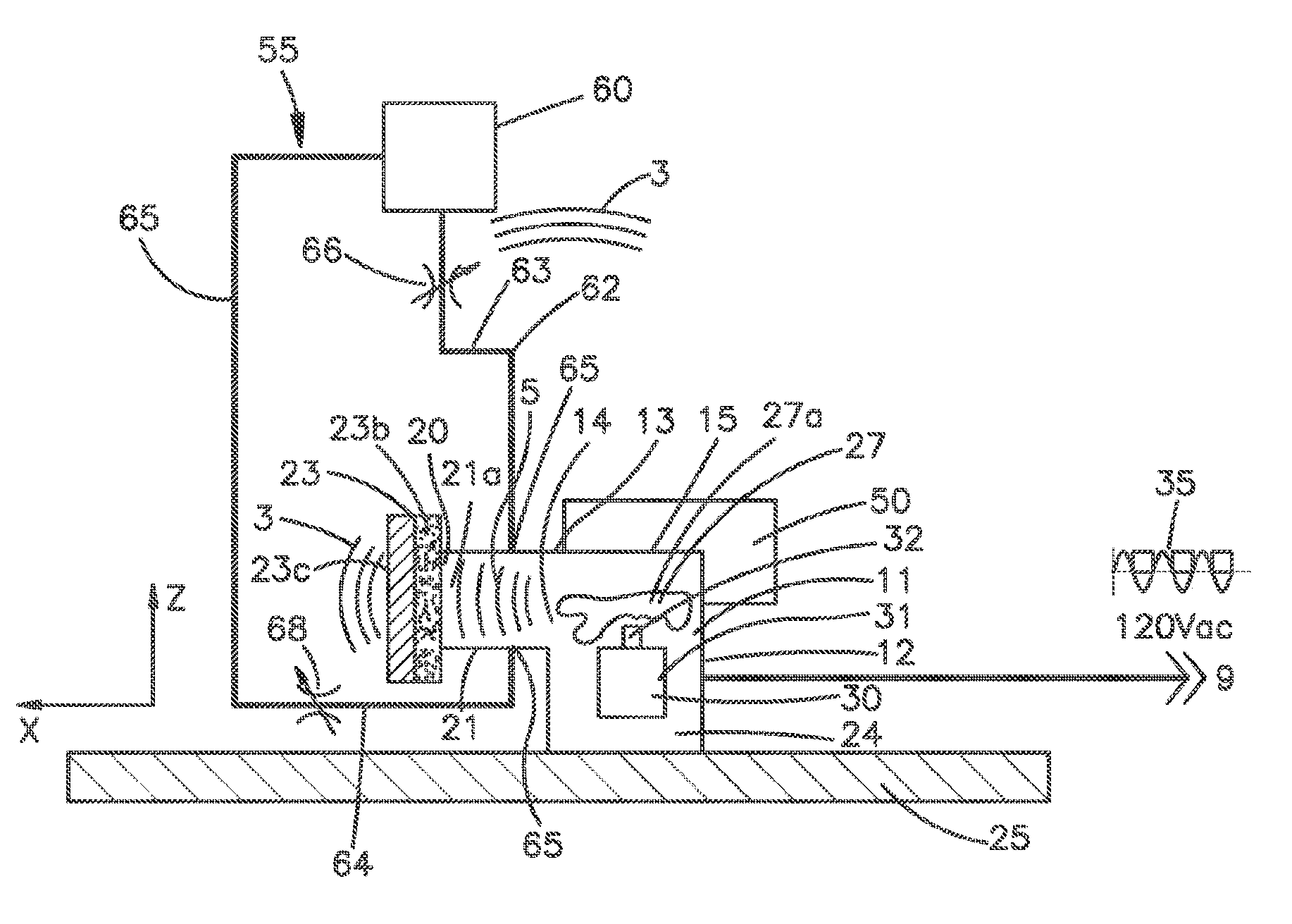 Device, system and method for generating electromagnetic wave forms, subatomic particles, substantially charge-less particles, and/or magnetic waves with substantially no electric field