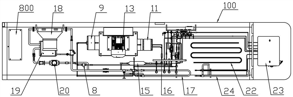 A container skid-mounted compression hydrogenation device