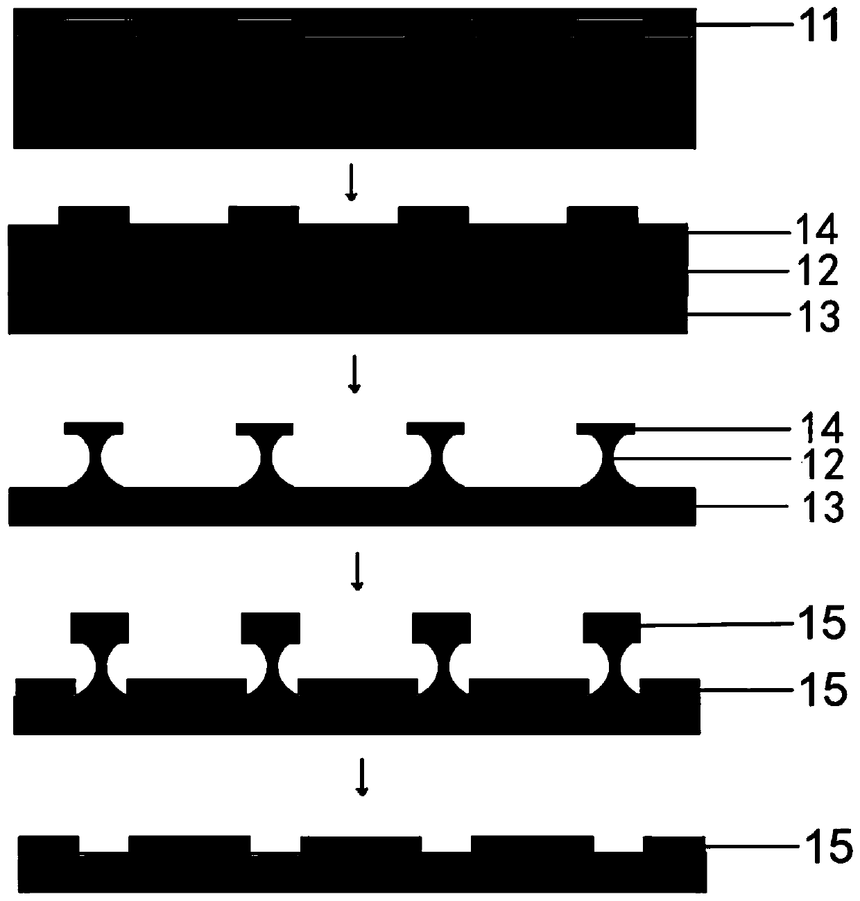 Method for preparing metal nanostructures by self-absorbing nanoimprinting