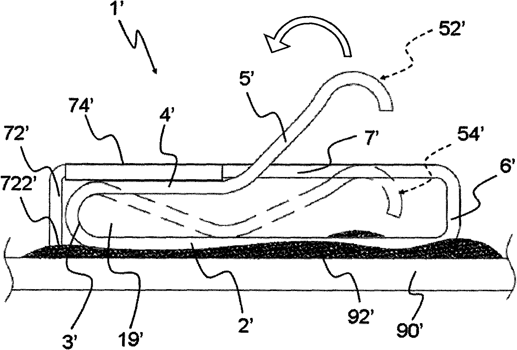 Surface mounting elastic sheet with supporting section and blocking adsorption section