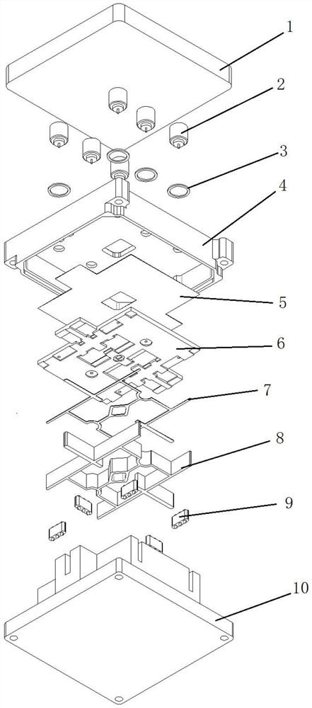 Double-sided laminated airtight brazing system and method in 3D microwave radio frequency module