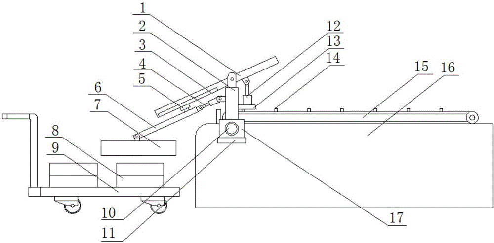 Auxiliary loading device used in ceramic wine bottle production