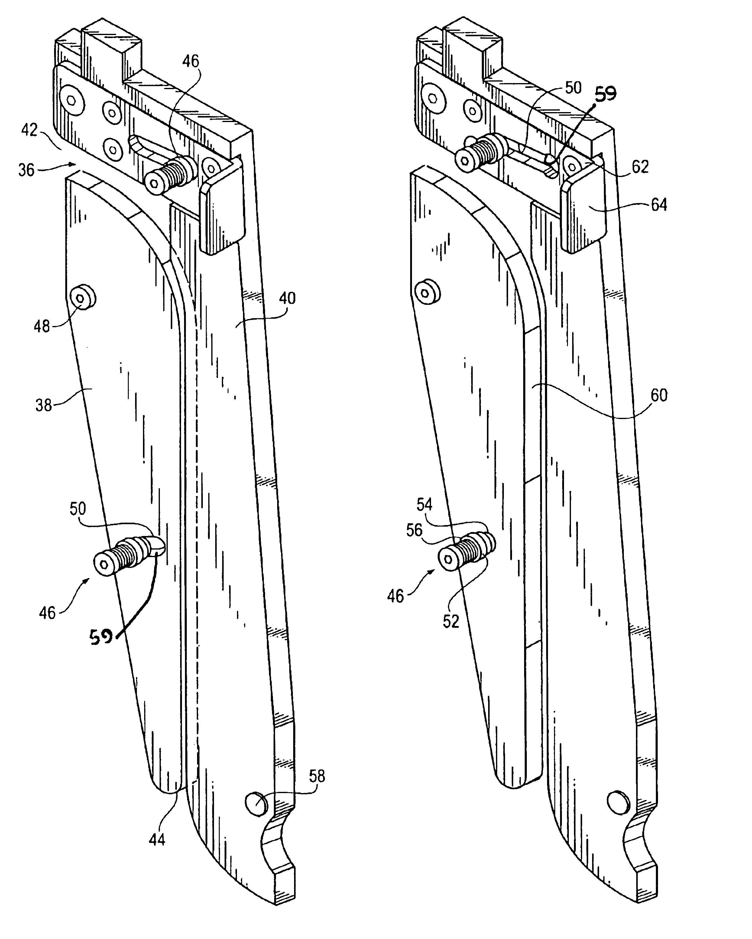 Strapping machine with paddle formed strap path