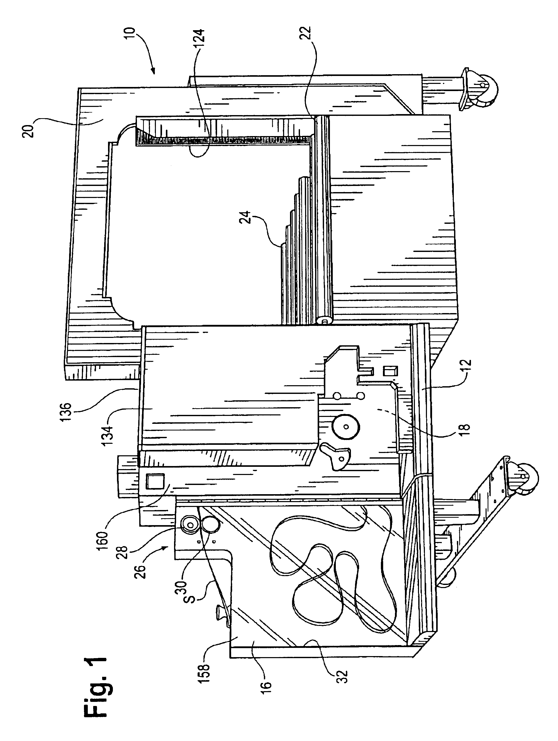 Strapping machine with paddle formed strap path