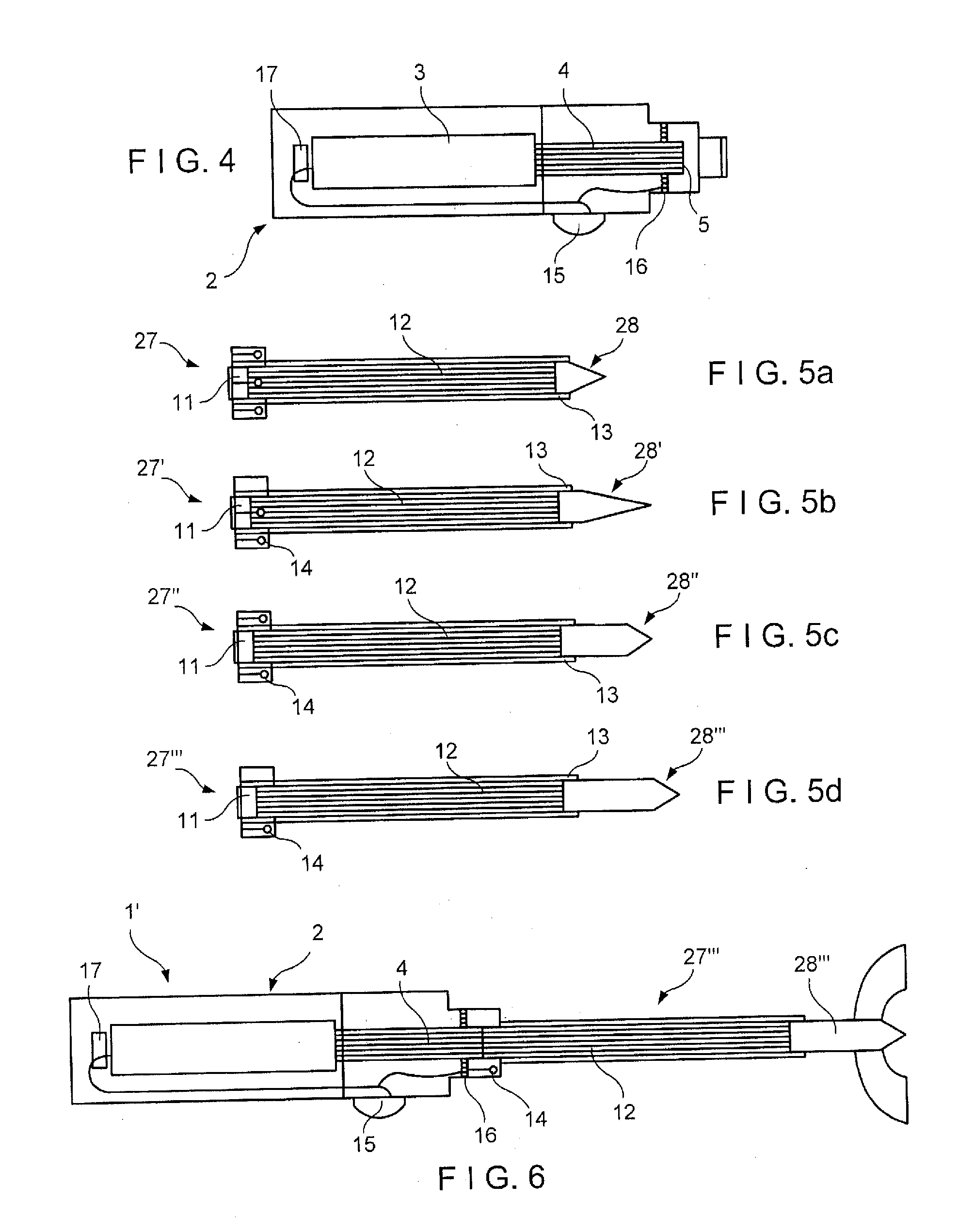 Kit for Implanting Heat Deformable Fixation Elements of Different Sizes