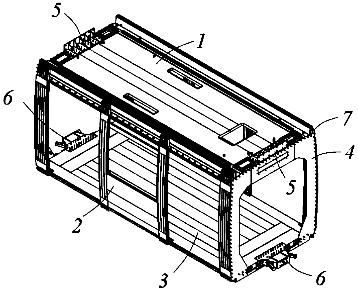 Floating car body of low-floor tramcar