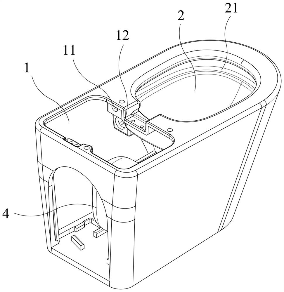 Water-saving pressure type pure flat closestool base