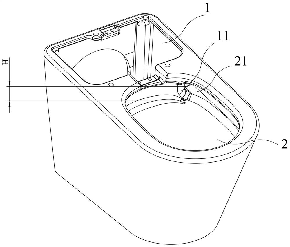 Water-saving pressure type pure flat closestool base