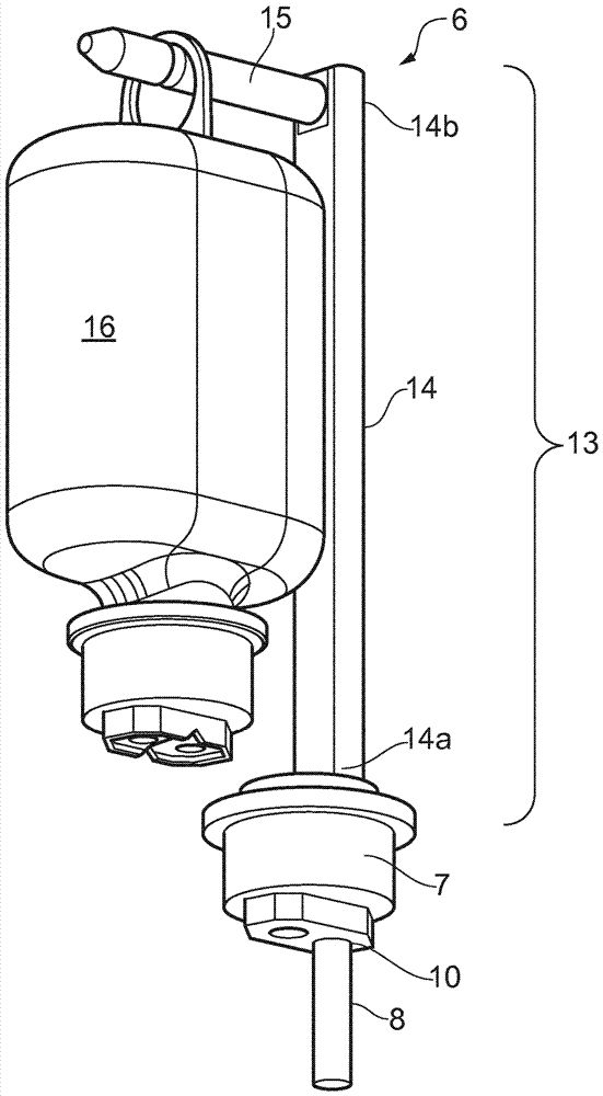 Apparatus for the production of a radiopharmaceutical comprising a piercing device