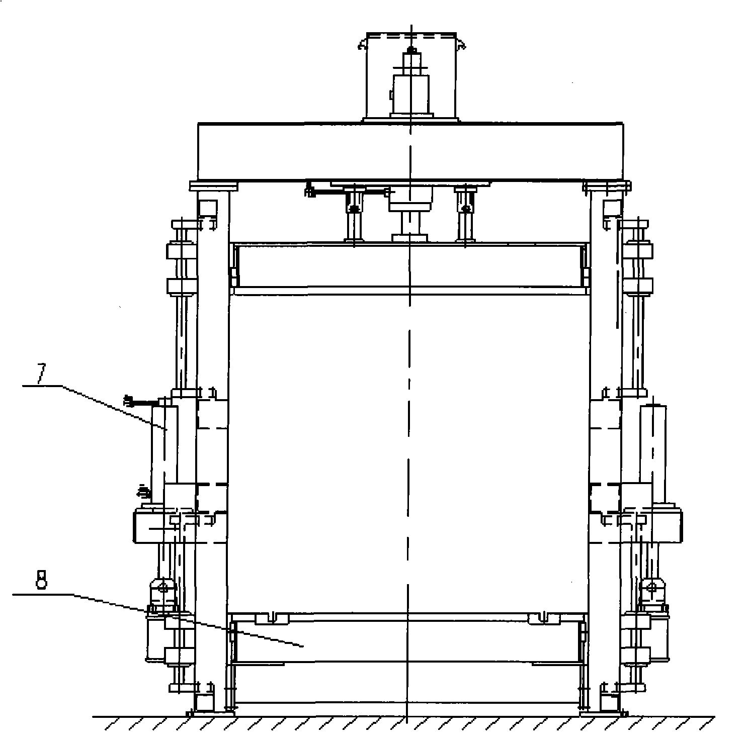 Double-sided opposite pressing interior trim molding hydraulic press