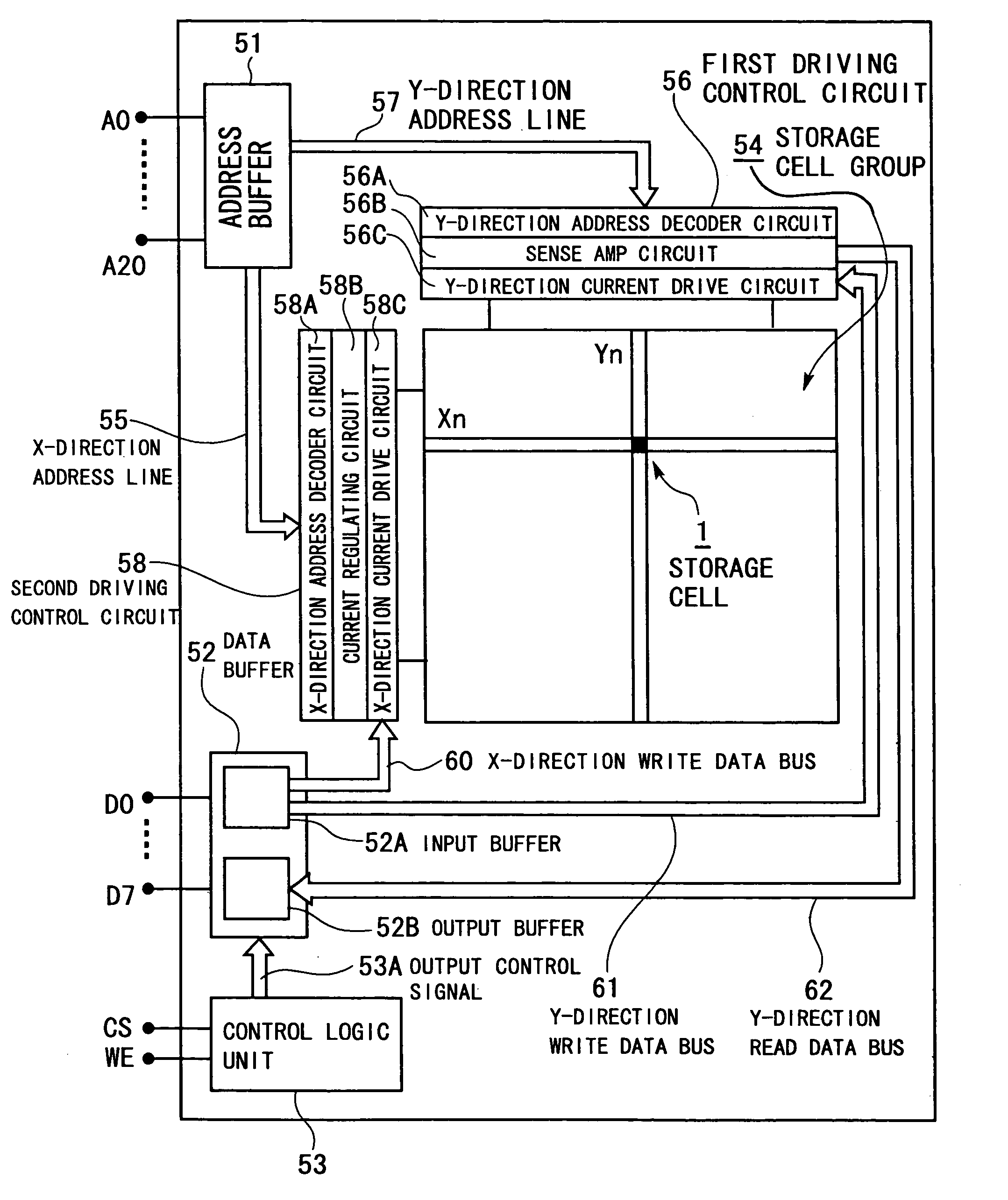 Magnetic storage cell and magnetic memory device using same