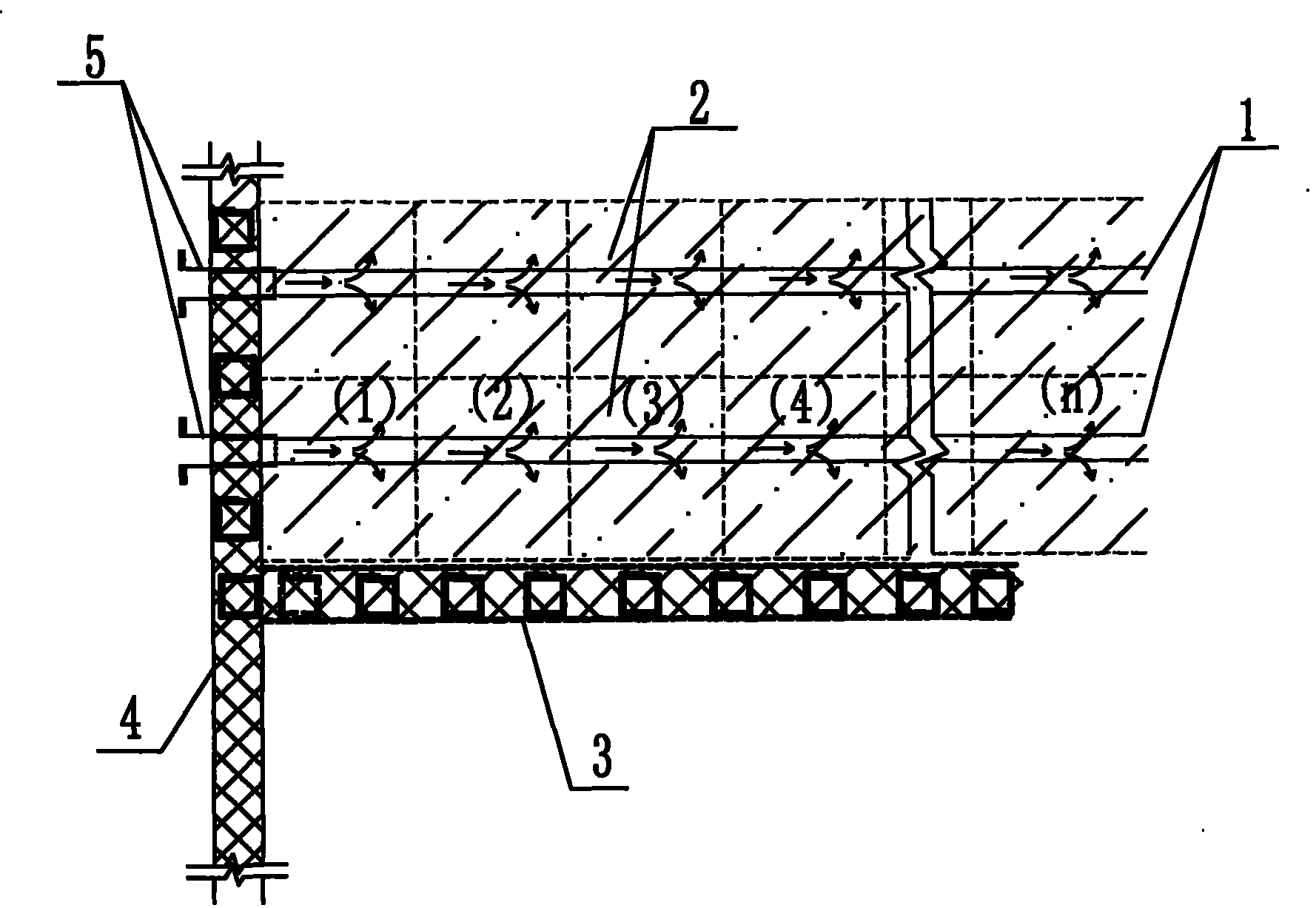 TGRM subsection moving-on type advanced deep hole grouting construction process