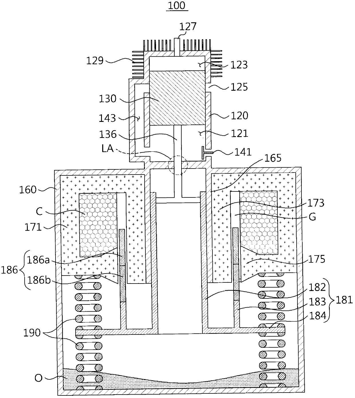 Small sized light linear generator system having two-stroke free piston engine