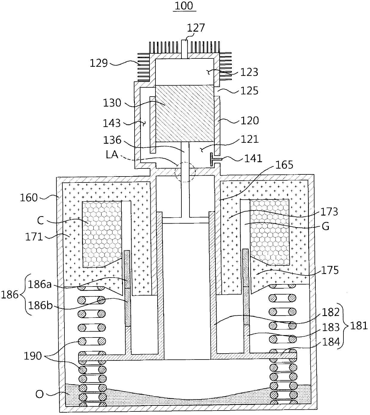 Small sized light linear generator system having two-stroke free piston engine