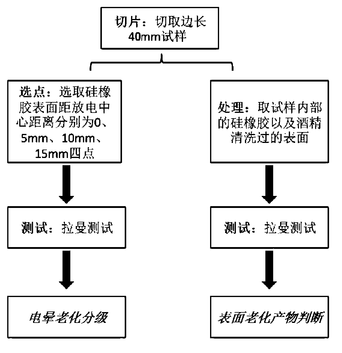 Method for detecting electrical aging of silicone rubber composite insulator