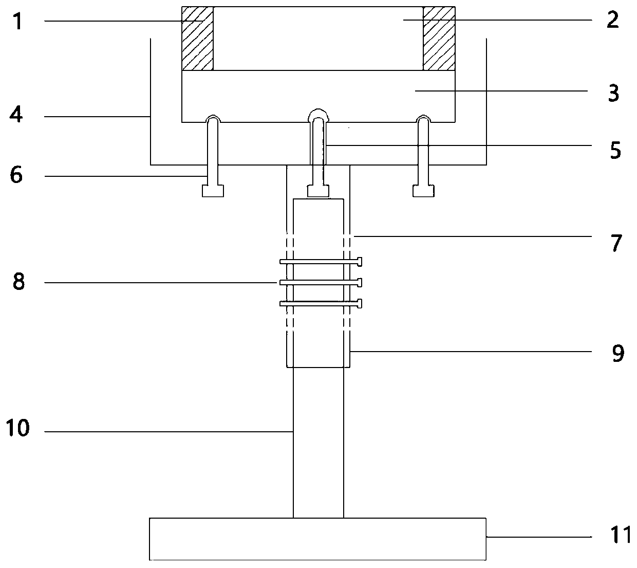 A pressure cell fixing device and construction method for measuring tunnel surrounding rock pressure