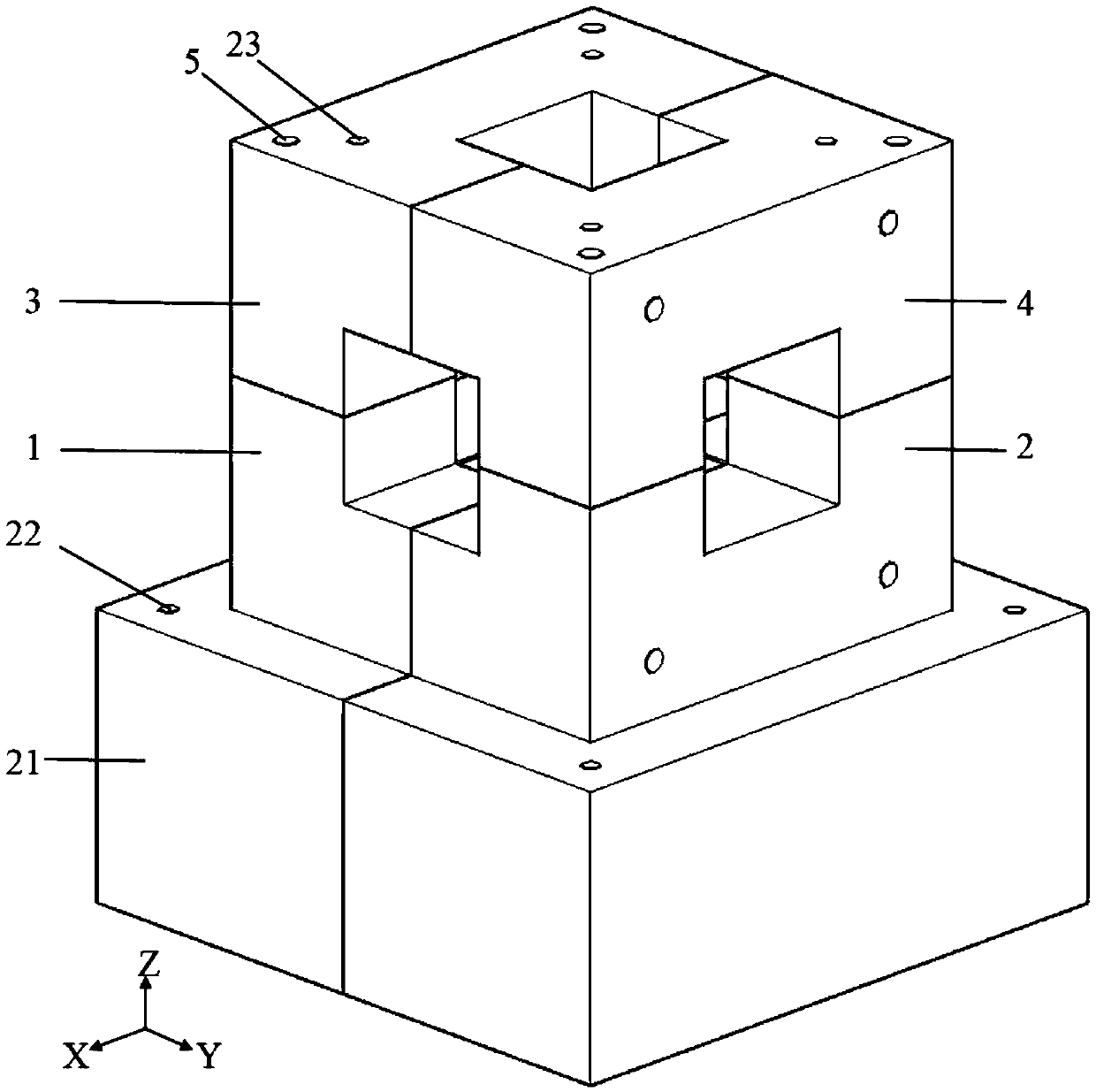 Positioning centering system and method for true three-axis Hopkinson pressure bar and positioning method