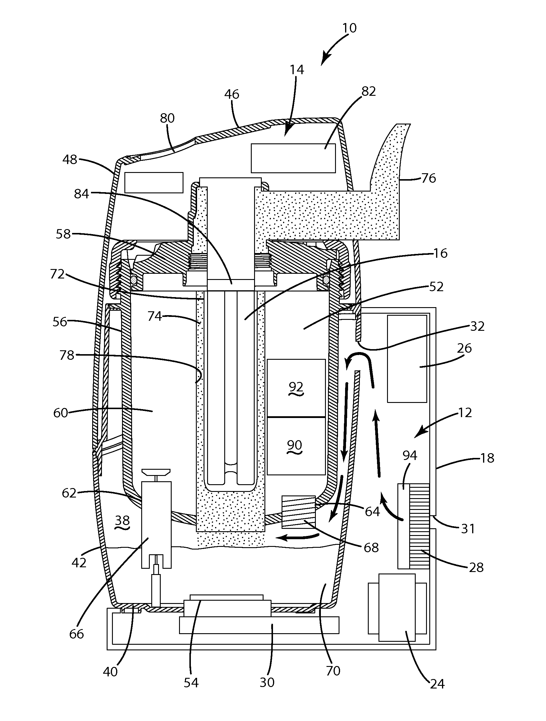 Humidifier with ultraviolet disinfection