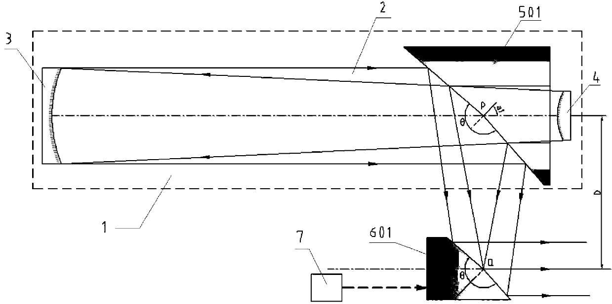 Laser unstable resonator capable of outputting solid light beam and application of laser unstable resonator