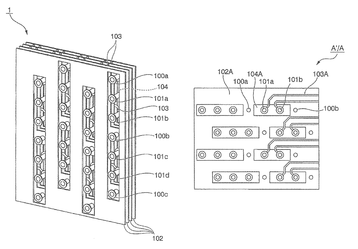 Printed wiring board, electronic device, and wiring connection method