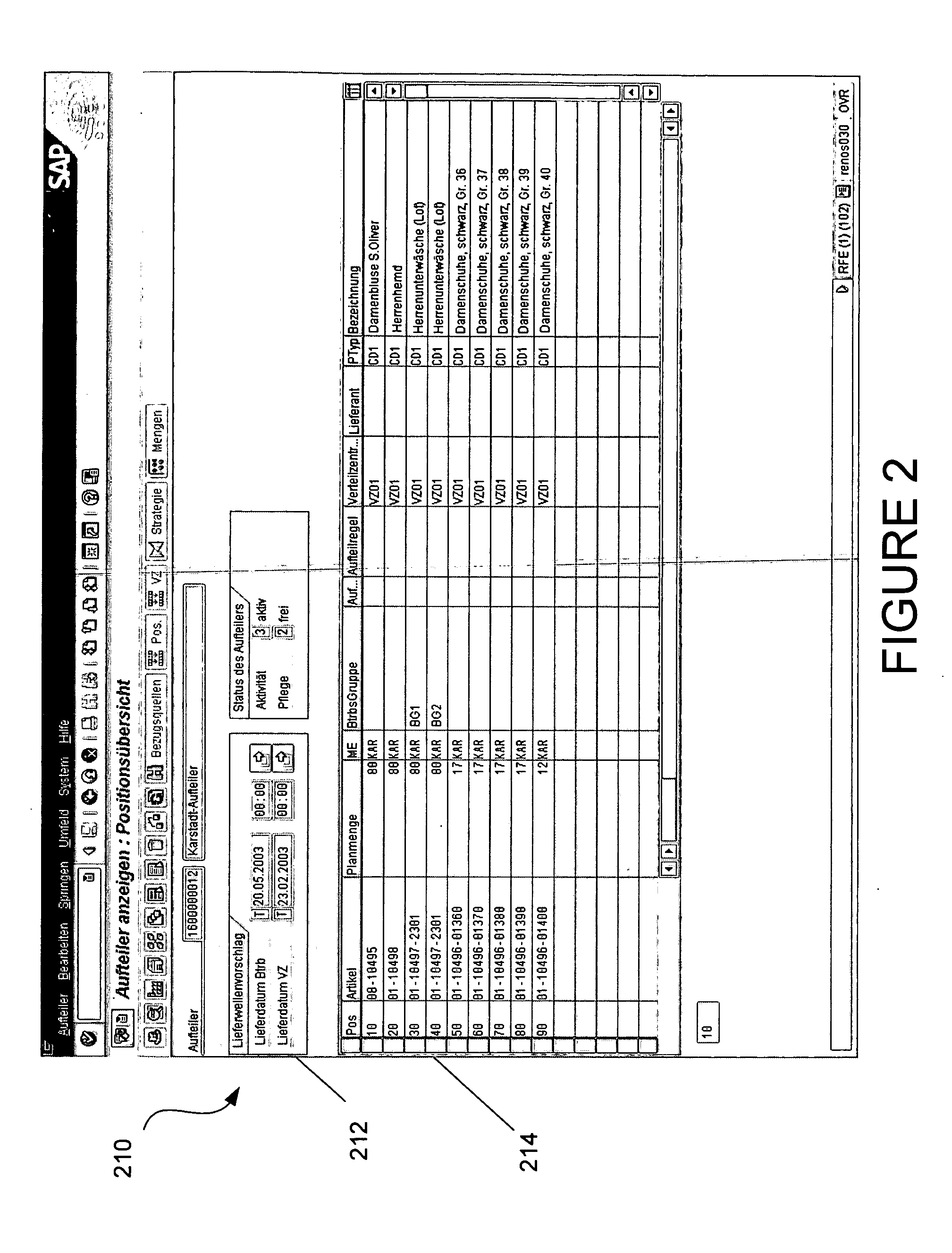 Distribution matrix in an allocation table