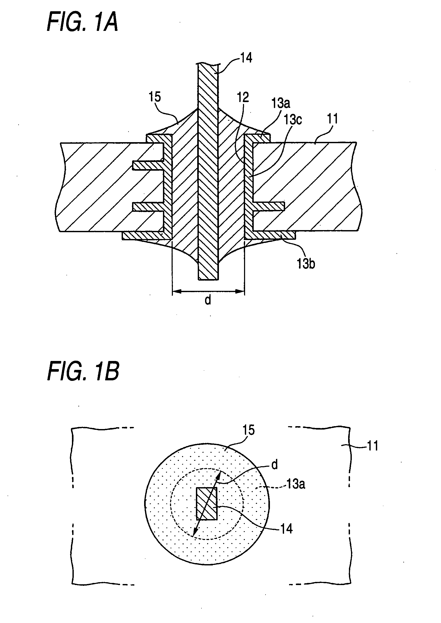 Soldering structure of through hole