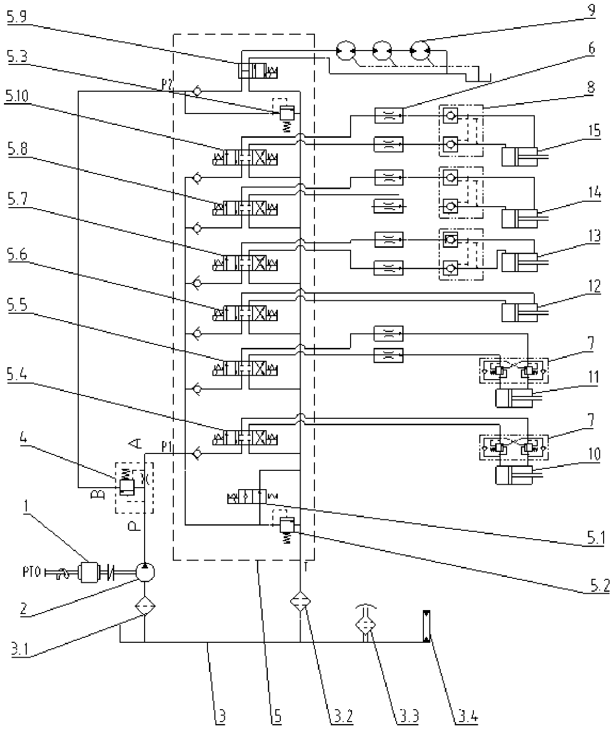 Fruit tree pruning system based on hydraulic control