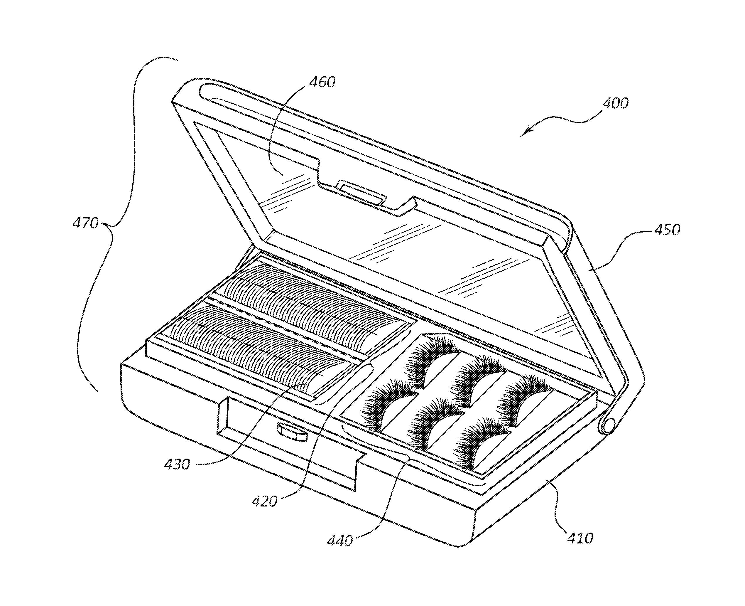 Devices, methods, and systems for dispensing and applying artificial eyelash adhesive and artificial eyelash structures