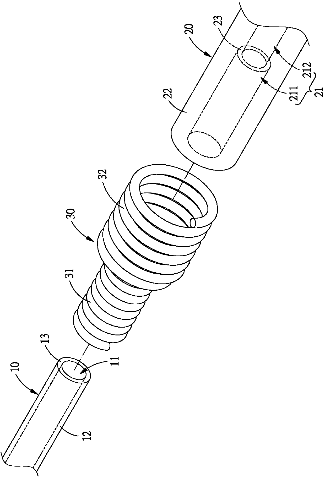 Hollow tube joint structure of sewing machine