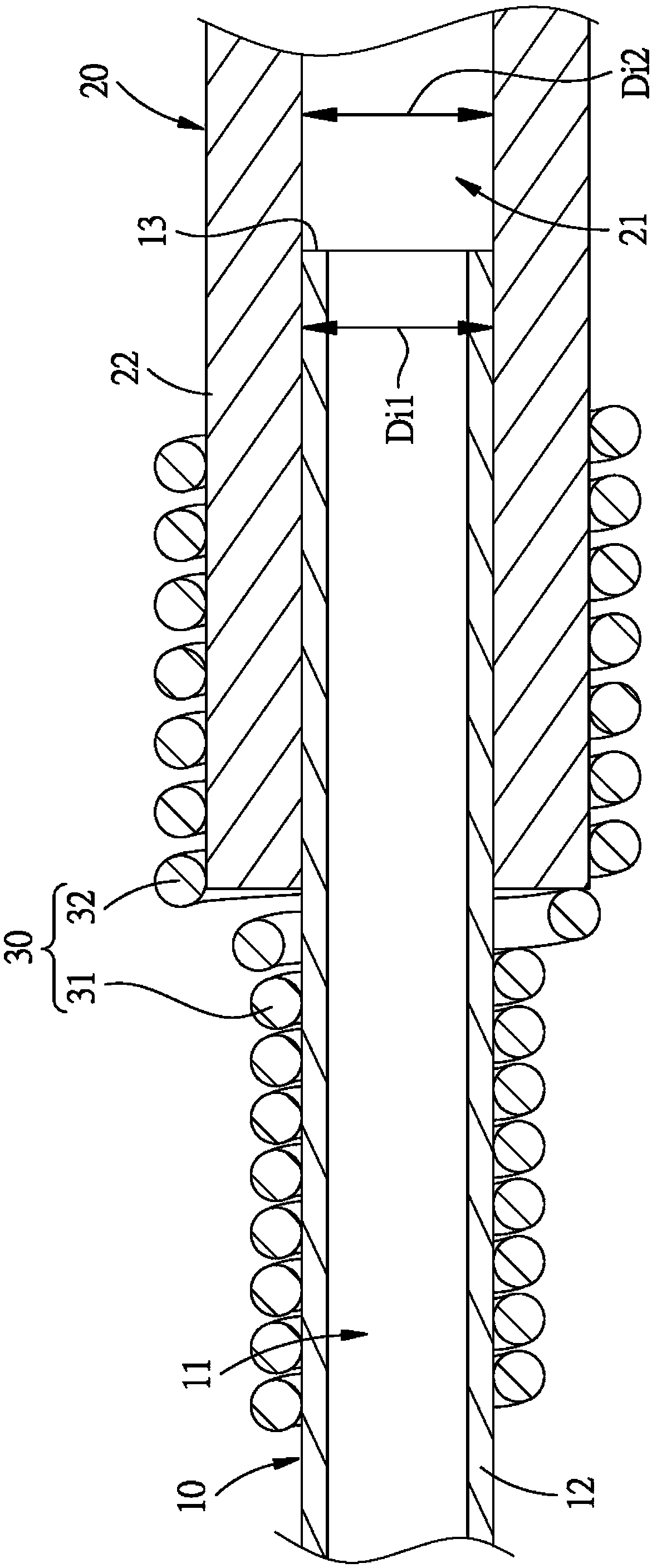 Hollow tube joint structure of sewing machine