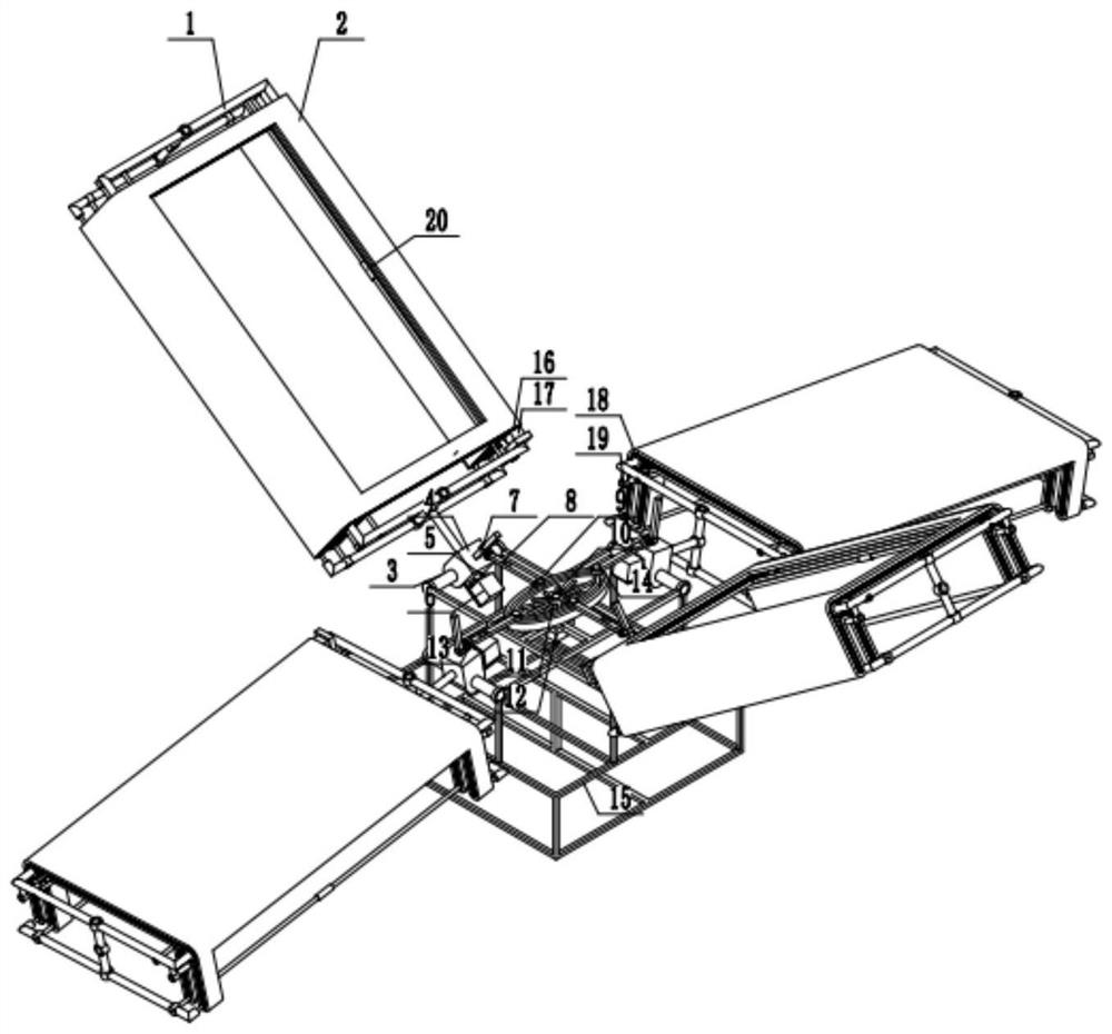 Synchronous swing type variable-dip-angle driving energy-adjustable four-continuous-wing aircraft